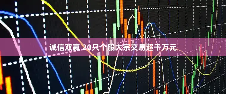 诚信双赢 20只个股大宗交易超千万元